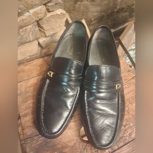 Classic Black Leather Slip-On Loafers